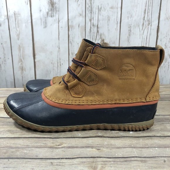 Sorel Out N About Ankle Duck Rain Boots Womens Size 10 Leather LaceUp Waterproof - Picture 3 of 12